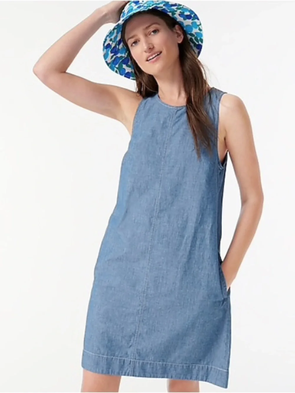 J. Crew Button Back Chambray Shift Dress NWOT